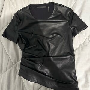 Leather Asymmetrical Helmut Lang Shirt